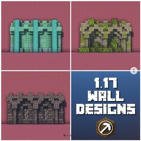 Minecraft Wall Around Village, Minecraft Fantasy Wall Designs, Minecraft Wall Pattern Ideas, Dripstone Minecraft, Shandalers Minecraft, Deepslate Wall Ideas Minecraft, Deep Slate Wall Minecraft, Minecraft Cave Entrance Design, Minecraft Entrance Ideas Outside