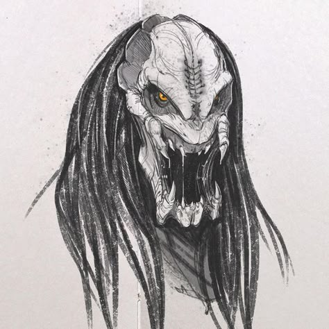 Predator Drawing, Yautja Art, Feral Predator, Anime Canvas Painting, Predator Alien Art, Alien Artwork, Dark Sun, Arte Alien, Comic Book Artwork