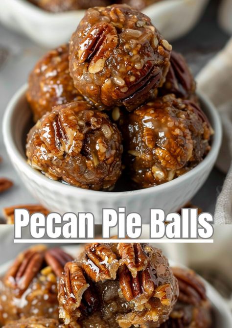 Pecan Pie Balls Pie Balls, Pecan Pie Balls, Pecan Desserts Recipes, Classic Pecan Pie, Sweet Potato Cornbread, Pecan Pie Cookies, Pecan Desserts, Thanksgiving Snacks, Pecan Pie Bars