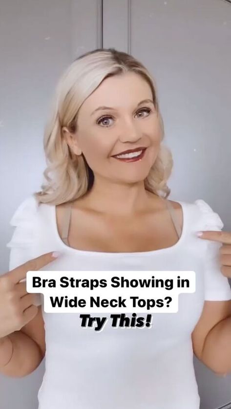 Diy Strapless Bra, Bh Hacks, Bra Hacks Diy, Strapless Bra Hacks, Fix Bra, Wide Neck Top, Best Strapless Bra, Boat Neck Shirt, Clothes Hacks