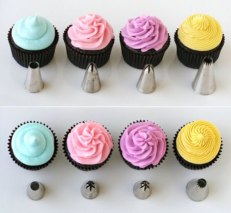 Cupcake Frosting Techniques, Cupcake Frosting Tips, Cupcake Fondant, Frosting Colors, Cupcake Decorating Tips, Frosting Techniques, Cake Frosting Recipe, Monster Cupcakes, Torte Cupcake