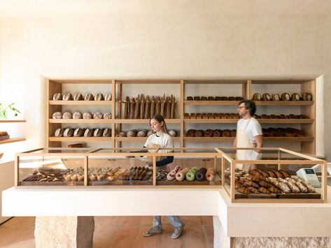 Terracotta Tile Floors, Boutique Patisserie, Japanese Bakery, Bakery Shop Design, Bakery Interior, Bakery Design Interior, Terracotta Tile, Yellow Tile, Bakery Design