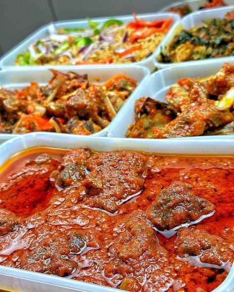 Order your SPREAD Now ✅ #nigeriansinuk Tastee9ja is here for those in the UK who are longing for authentic Nigerian dishes.💕💕💕🔥🔥🔥 Jollof Fried rice Ofada sauce Efo Riro Poundo Pepper Turkey wings Pepper fish Moinmoin elewe Goat meat Peppersoup 👍🏽😋 etc . Order link on bio or send a DM to 📷 @tastee9ja ••• Tastee9ja are here to satisfy that naija food craving , assignment understood!! ... Let's take your order , we deliver UK wide BOWLS, SMALL PARTIES •NEXT DAY DELIVERY •NO FREE DELIVE... Ofada Sauce, Naija Food, Efo Riro, Nigerian Dishes, Nigerian Traditional Wedding, Turkey Wings, Goat Meat, Nigerian Food, Food Cravings