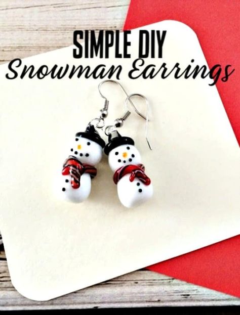 Snowmen Earrings, Diy Christmas Earrings, Snowman Earrings, Christmas Snowmen, Diy Snowman, Thrift Store Crafts, Christmas Idea, Snowman Crafts, Earrings Christmas