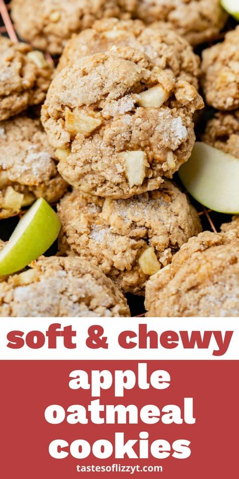 Instant Oatmeal Cookies, Apple Butter Muffins, Apple Cookies Recipes, Cinnamon Oatmeal Cookies, 1 Cookies, Make Oatmeal, Apple Pie Oatmeal, Caramel Apple Cookies, Apple Oatmeal Cookies