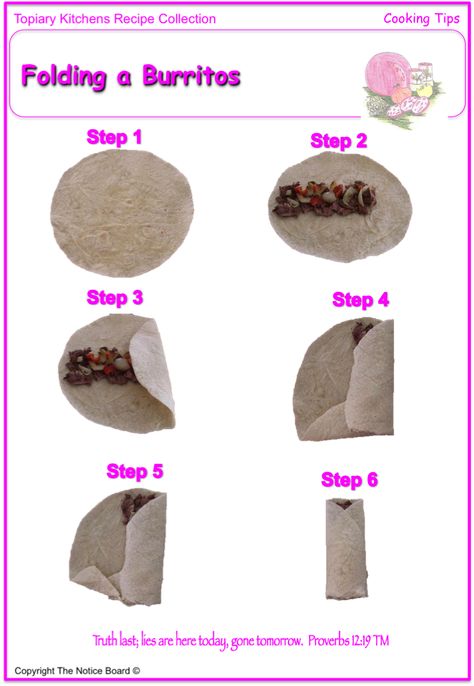 How to fold a burrito! Roll A Burrito, Fold A Burrito, Beef And Bean Burritos, Bean Burritos Recipe, Burrito Wrap, Bean Burritos, How To Roll, Burritos Recipe, Ree Drummond