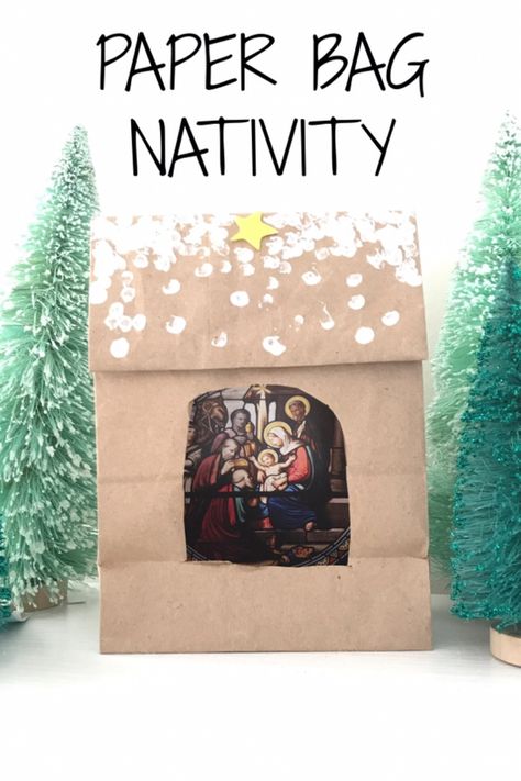 Easy nativity for kids and toddlers, fold and glue the top of a paper bag and glue a Christmas card inside, then decorate! Paper Bag Nativity Craft, Paper Bag Manger Scene, Christmas Card Inside, Nativity Craft, Bags For Kids, Kids Ministry, Nativity Crafts, Bible Crafts, Children's Ministry