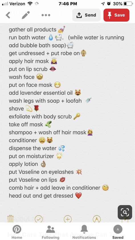 Pamper night Bath Night Routine, Pamper Night Aesthetic, Pamper Day Aesthetic, Pamper Night Checklist, Pamper Checklist, Pamper Day Ideas, Weekly Pamper Routine, Pamper Routine Checklist, Pamper Day Checklist