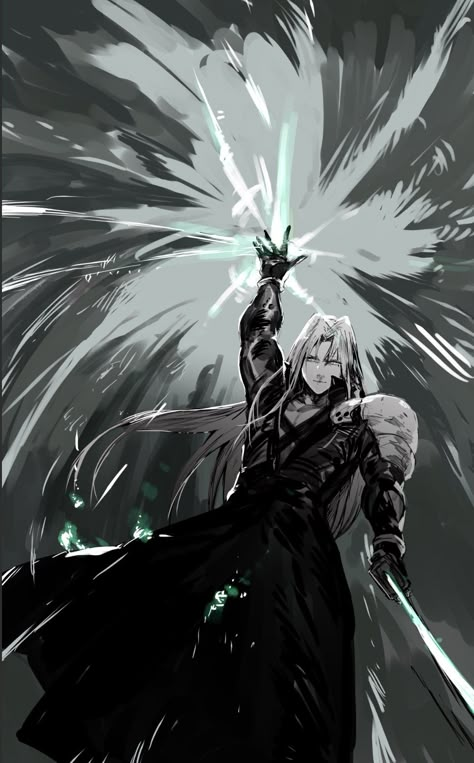 Final Fantasy Xv Wallpapers, Sephiroth Art, Final Fantasy Cloud Strife, Trails Of Cold Steel, Final Fantasy Sephiroth, Final Fantasy Cloud, Final Fantasy Artwork, Black Clothes, Final Fantasy Art