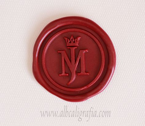 Red sealing wax medallion rwith initials MJ and crown Car Cleaning Products, Car Wash Soap, Stamp Maker, Car Wax, Sealing Wax, Wax Stamp, Wax Seal Stamp, Seal Stamp, Diy Car