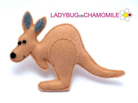 Felt Kangaroo, Alphabet Project, Australian Nursery, Cute Kangaroo, Xmas Market, Felt Magnet, Felt Animal Patterns, Nursery Bunting, Convention Gifts