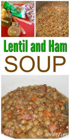 Lentils And Ham, Simple Lentil Soup, Lentil Soup Crockpot, Nonna Recipes, Lentil Soups, Ham And Lentil Soup, Lentils Soup, Soup Menu, Ham Soup Recipes