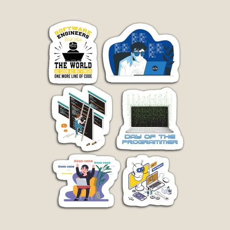 Software Engineer Stickers, Laptop Decoration, Software Engineer, Sticker Pack, Stickers Packs, Magnets, Software, Engineering, Miniatures