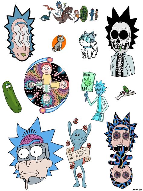 Rick And Marty, Rick E Morty, Cartoon Tattoo Ideas, Rick And Morty Tattoo, Lion Art Tattoo, Rick And Morty Drawing, Rick And Morty Stickers, Animated Shows, Character Tattoos