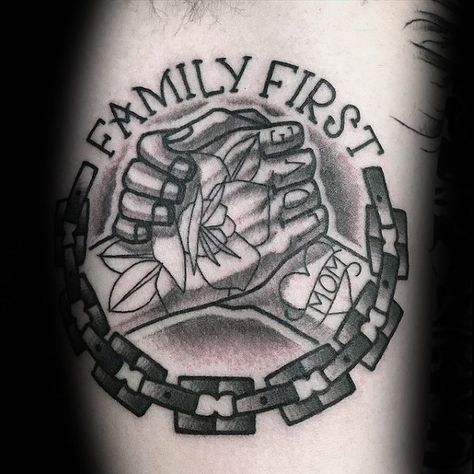 Incredible Chan Family First Handshake Tattoos For Men On Arm Family First Tattoo Designs, Mom Tattoo For Men, Handshake Tattoo, Tattoo For Men On Arm, Brothers Keeper Tattoo, Brother Tattoo, Family First Tattoo, Family Tattoos For Men, Brother Tattoos