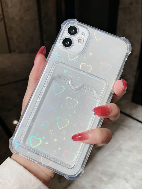 Clear Phone Case With Card Holder, Life Hacks Iphone, Card Slot Phone Case, Phone Case With Card Holder, Card Phone Case, Laser Paper, Iphone Life Hacks, Stylish Iphone Cases, Iphone Obsession