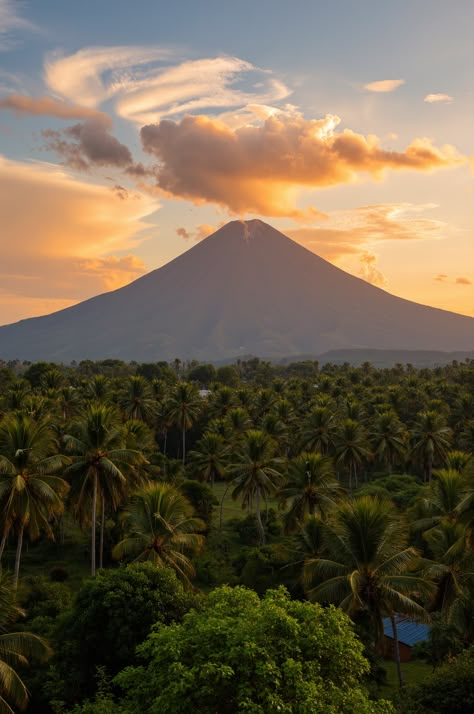 A stunning photograph capturing the majestic beauty of mayon volcano. This image reveals the intricate details and natural wonder of the Philippines. Philippines Landscape Photography, Philippine View, Philippines Province Aesthetic, Phillipines Travel Aesthetic, Province Life Philippines, Manila Philippines Aesthetic, Manila Philippines Photography, Phillipines Aesthetic, Filipino Culture Aesthetic