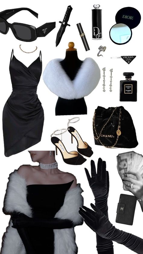 Roaring 20s Concert Outfit, Mafia Christmas Party, Rich Mob Wife Aesthetic, Casino Royale Theme Outfit, Mafia Halloween Costumes Women, Mystery Woman Aesthetic, Mafia Looks Women, Mob Outfit Women, 1920s Speakeasy Aesthetic Outfit