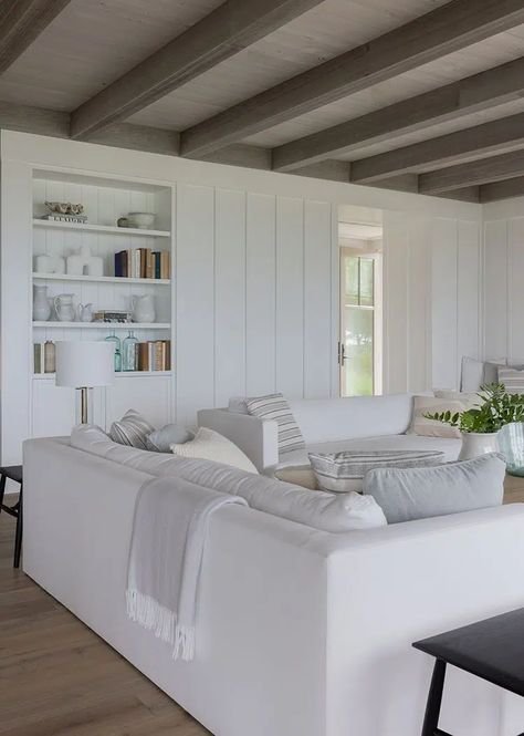 Peek inside this dream Cape escape! | Cape Cod LIFE Cape Cod Interiors, Cape Cod Beach House, Coastal Home Exterior, Cape Cod Interior Design, Cape Cod Aesthetic, Cape Cod Beach, Cape Cod House, Bunk House, Large Family