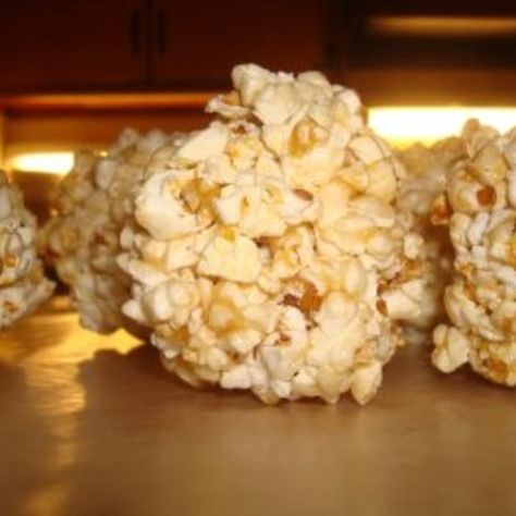 Honey Popcorn Balls Popcorn Balls Recipe, Honey Popcorn, Popcorn Balls, Honey Recipes, Balls Recipe, Eat Dessert First, Christmas Goodies, Eat Dessert, Large Bowl