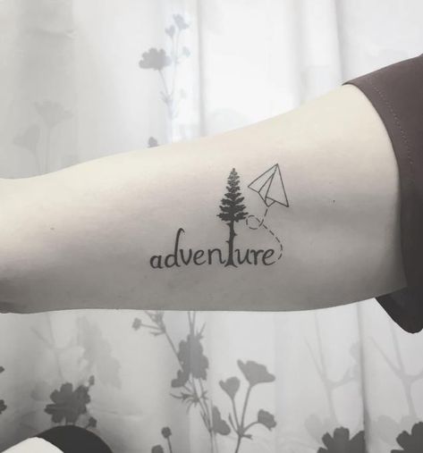 Tattoos Adventure, Small Tattoos With Meaning Quotes, Quotes Together, Wanderlust Tattoos, Adventure Tattoo, Travel Tattoos, Small Tattoos With Meaning, Gif Disney, Infinity Tattoos