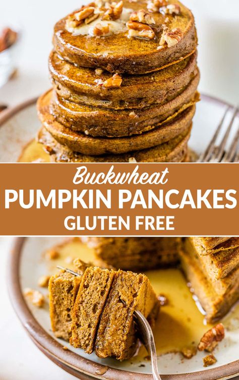 Buckwheat Pumpkin Pancakes, Pumpkin Buckwheat Pancakes, Gluten Free Buckwheat Recipes, Recipes With Buckwheat, Baked Buckwheat, Buckwheat Flour Pancakes, Breakfast Ideas Gluten Free, Gluten Free Buckwheat Pancakes, Healthy Buckwheat Pancakes