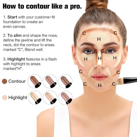 Amazon.com: SUSIKEKI Contour Stick, 4Pcs Dual-Ended Highlighter Makeup Pen & Contouring Stick for Face Shaping, Long Lasting Waterproof Cream Bronzer & Highlight Sticks Make Up Kit for All Skin Tones(Set A+Set B) : Beauty & Personal Care Face Step By Step, Contouring Stick, How To Contour Your Face, Skincare Favorites, Best Contouring Products, Makeup Pen, Cream Bronzer, Holiday Makeup Looks, Stick Highlighter