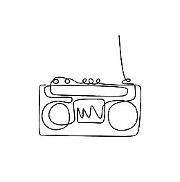 Small Radio Tattoo, Radio Silence Tattoo, Old Radio Tattoo, Radio Tattoo Vintage, Old Radio Drawing, Stereo Tattoo, Boom Box Tattoo, Radio Doodle, Fandom Tattoo Ideas