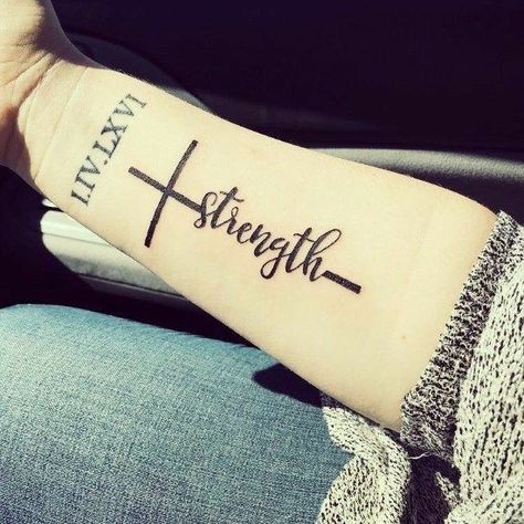 Strength Tattoo Designs, Faith Tattoo Designs, Faith Tattoos, 2023 Pedicure, 27 Tattoo, Small Wave Tattoo, 16 Tattoo, Cross Tattoos For Women, Faith Tattoo