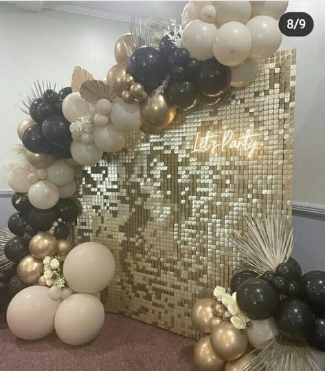 Players Ball, 18th Party Ideas, 18th Birthday Decorations, Balloons Arch, 25th Birthday Parties, Black And Gold Balloons, Balloons Wedding, Graduation Party Diy, Backdrop Decor