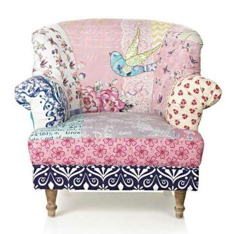 Patchwork Furniture, Patchwork Chair, Casa Vintage, Upholstered Chair, Funky Furniture, Modern Armchair, Beautiful Chair, Cool Chairs, Take A Seat