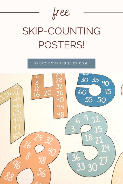 Free Skip-Counting Posters for numbers 1-15. Skip-counting is a foundation to build math concepts, multiplication fact fluency, and begin an understanding of equal groups. If children can learn to skip-count, they can build on their knowledge of multiples when by learning multiplication facts. Skip Counting Printables Free, Counting Anchor Chart, Counting By 2's 5's And 10's, Skip Counting Multiplication Activities, Skip Counting By 100, Skip Counting By 5s Activities, 2nd Grade Skip Counting, Number Posters Free, Skip Counting Chart