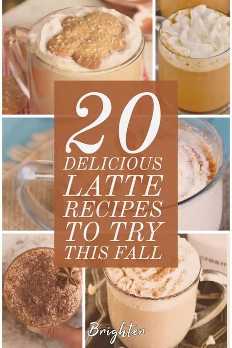 20 Delicious Latte Recipes To Try This Fall - Brighter Craft Fall Latte Recipes, Healthy Latte Recipe, Latte Ideas, Warm Drinks Recipes, Fall Coffee Recipes, Homemade Coffee Drinks, Hot Coffee Drinks, Hot Chocolate Drink, Tea Latte Recipe