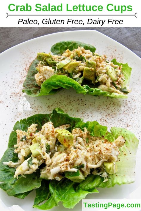 Crab Salad Lettuce Wraps, Crab Lettuce Wraps, Optavia Crab Recipes, Real Crab Salad Recipe, Paleo Salad Recipes, Crab Salad Recipe, Salad Lettuce, Crab Dishes, Bread Sandwich