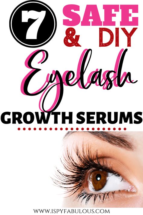 Want longer lashes, but don't want to use scary products or chemicals near your eyes? I wouldn't either. These 7 safe and effective eyelash growth serums include everything from DIY eyelash growth serums to high-end serums that get results fast. #eyelashes #lashes #diybeauty #cosmetics #eyelashserum #eyelashgrowthserum Diy Eyelash Growth Serum, Natural Lash Growth, Full Eyelashes, Lash Growth Serum, Eyelash Enhancer, Lash Growth, Eyelash Growth Serum, Budget Beauty, Growth Serum