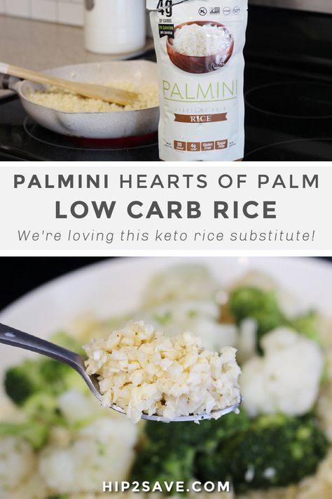 Palmini Rice Recipe, Heart Of Palm Rice Recipes, Riced Hearts Of Palm Recipes, Hearts Of Palm Rice Recipes, Palmini Rice, Palmini Recipes, Hearts Of Palm Rice, Keto Rice, Pasta Alternative Low Carb