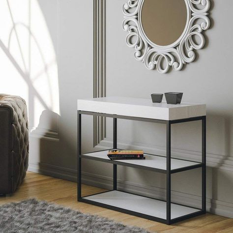 Group Design Extending Console Table Plano White Frame Ash Anthracite Grey Extending to 3 Metres: Amazon.co.uk: Kitchen & Home Console Extensible, Grande Table, Pub Table, Extendable Dining Table, Garden Furniture, White Frame, E Design, Console Table, Entryway Tables