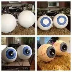 30+ Creatively Spooky DIY Halloween Projects - HubPages Eyeball Tree Halloween, Halloween Table Top Decor, Diy Giant Halloween Decorations, Halloween Eyeballs Decorations, Diy Halloween Eyeballs, Giant Eyeball, Spooky Diy, Halloween Rave, Halloween Circus