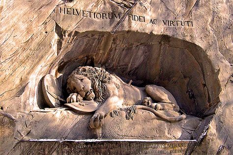 Switzerland-Lucerne Lion monument Lion Of Lucerne, Lion Monument, Swiss Guard, Fallen Soldiers, Monumental Architecture, Lion Statue, Marrakech Travel, Ancient Greek Sculpture, Anatomy Sculpture