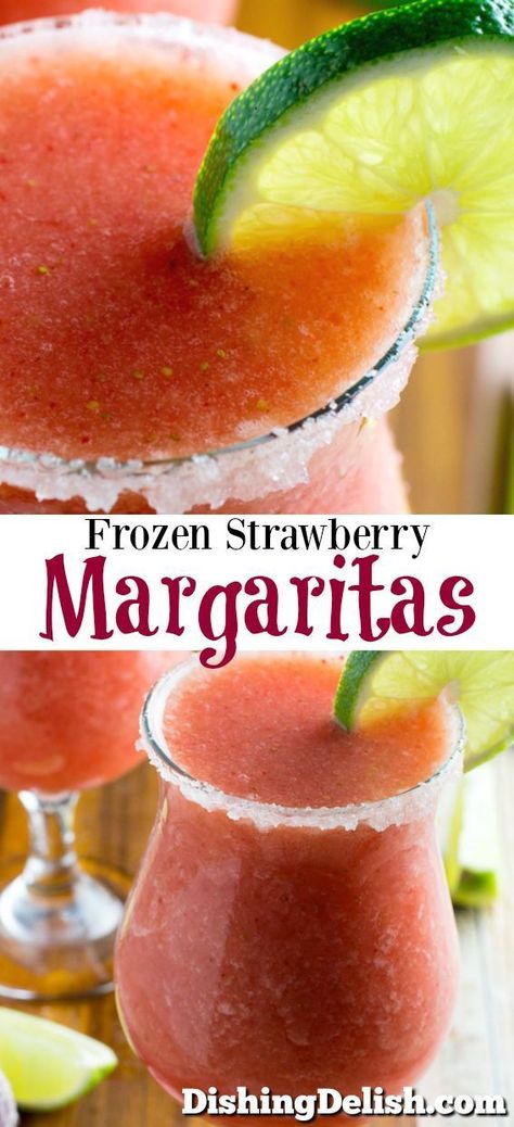 Frozen Strawberry Margarita Recipe, Strawberry Margaritas, Strawberry Tequila, Frozen Strawberry Margarita, Strawberry Margarita Recipe, Frozen Drink Recipes, Strawberry Cocktails, Frozen Margarita, Frozen Strawberry