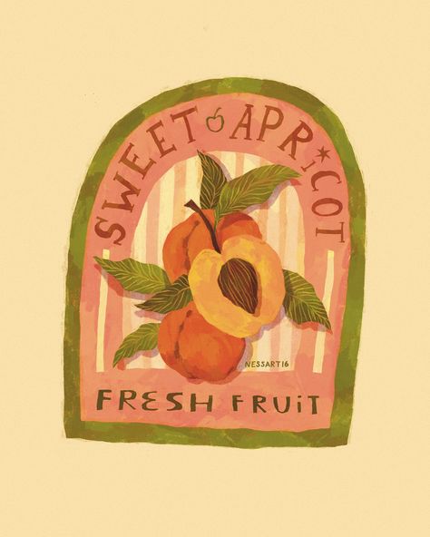 peachtober day 9 : apricot 🍑 #peachtober24 #peachtober #peachtober24apricot @peachtober [art, art challenge, art, experiment, gouache watercolour, experiment, daily art challenge, digital art, digital painting, illustration, digital illustration, independent artist, artist, poster, sticker, poster design, sticker design, fruit sticker, vintage, vintage design, vintage illustration, fruit illustration] Daily Art Challenge, Brand Colour Palette, Illustration Fruit, Apricot Fruit, Sticker Poster, Fruit Illustration, Design Sticker, Illustration Digital, Art Challenge