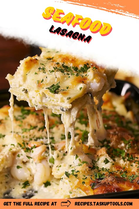 Indulge in the rich flavors of this mouthwatering seafood lasagna, a delightful twist on a classic Italian dish. Layered with tender shrimp, succulent crab, and creamy ricotta cheese, this recipe promises a gourmet experience with every bite. Perfect for seafood lovers and those looking to elevate their dinner routine, this seafood lasagna offers a perfect blend of freshness and comfort. Explore this savory dish that brings the ocean to your table and impress your guests with its exquisite taste. Click to discover the secrets Seafood Lasagna Recipe Easy, Crab Lasagna, Seafood Lasagna Recipe, Shrimp Lasagna, Crab Bake, Seafood Lasagna Recipes, Seafood Casserole Recipes, Seafood Lasagna, Cajun Seafood