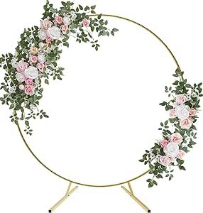 Circle Arch Backdrop, Grandmas Birthday Party, Round Wedding Arch, Balloon Frame, Round Balloons, Metal Arch, Outdoor Weddings, Backdrop Stand, Beautiful Backdrops