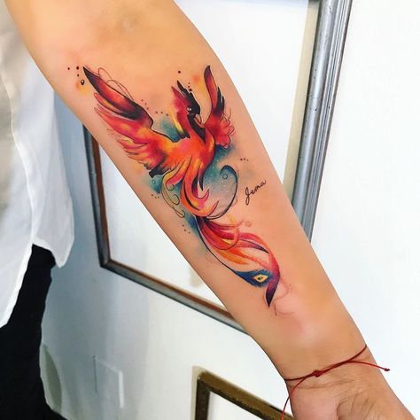 Phoenix Tattoos For Women, Sis Tattoo, Watercolor Phoenix Tattoo, Phoenix Tattoo Feminine, Chicken Tattoo, Phoenix Bird Tattoos, Phoenix Tattoos, Phoenix Tattoo Design, Amazing Tattoos