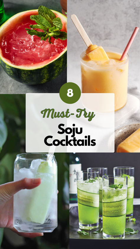 Soju Cocktails Peach Soju Cocktail Recipes, Shochu Cocktail, Soju Cocktail Recipes, Soju Cocktails, Soju Recipes, Watermelon Soju, Soju Drinks, Soju Cocktail, Geek Bar