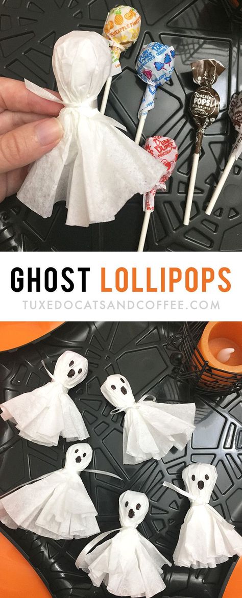 Ghost Lollipops, Halloween Lollipop, Dress Up Halloween, Dulces Halloween, Halloween Food Desserts, Table Halloween, Easy Halloween Party, Halloween Fest, Halloween Party Snacks