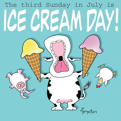 National Icecream Day, National Ice Cream Day, National Day Calendar, Wacky Holidays, Sandra Boynton, Ice Cream Day, National Days, Celebration Day, Public Service Announcement