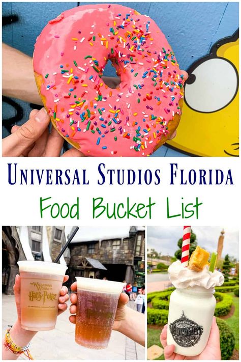 food bucket list items for Universal Studios Orlando Food Universal Studios Orlando, Best Food In Universal Studios Orlando, Food At Universal Studios Orlando, Orlando Florida Food, Universal Studios Outfit Spring, Outfit Ideas For Universal Studios, Universal Studios Outfit Summer, Universal Studios Orlando Secrets, Universal Studios Food