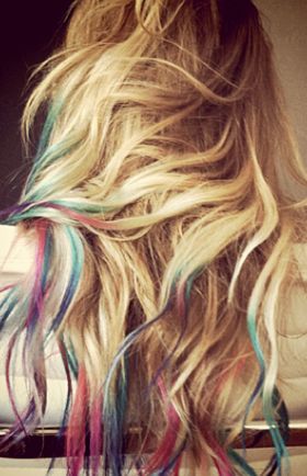 Lauren Conrad Dyes Her Hair Purple, Pink, Green, and Blue! Lauren Conrad Hair, Dipped Hair, Color Block Hair, Trendy We Fryzurach, Tie Dye Hair, Dyed Tips, Blond Ombre, Dip Dye Hair, Ombre Hair Blonde