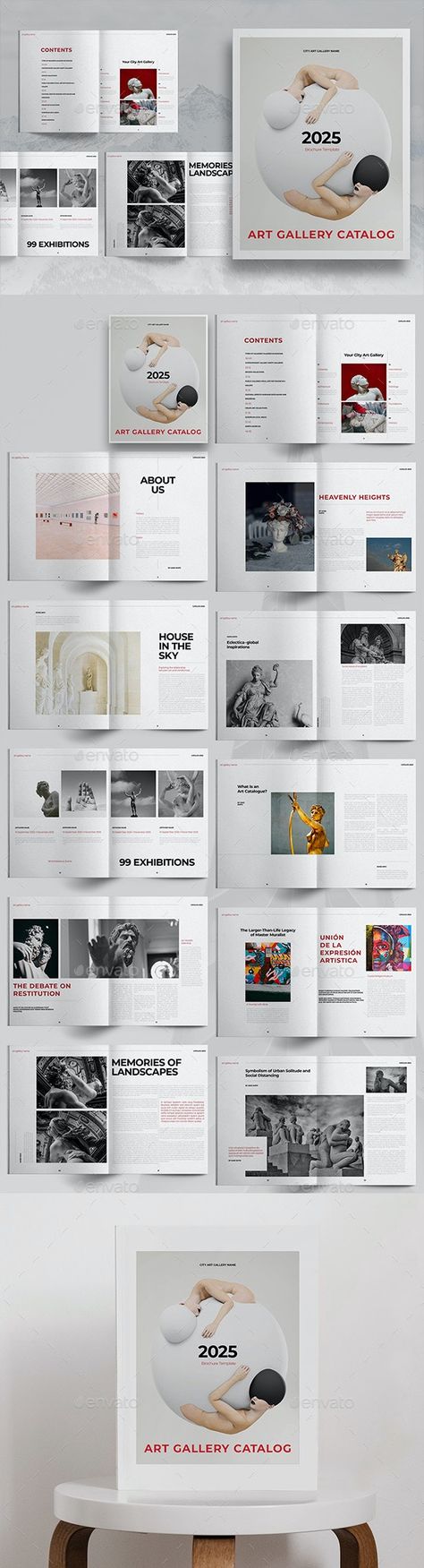 Gallery Catalogue, Catalog Layout, Catalogue Design Templates, Art Catalogue, Layout Print, Catalog Design Layout, Indesign Layout, Catalogue Layout, Guide Design